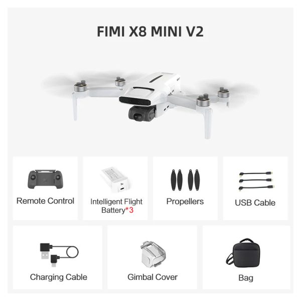 Droon FIMI X8 Mini V2 Combo (3x akut + 1x kott) - Зображення 6